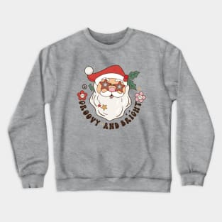 Funny Retro Groovy and Bright Santa Claus Christmas Crewneck Sweatshirt